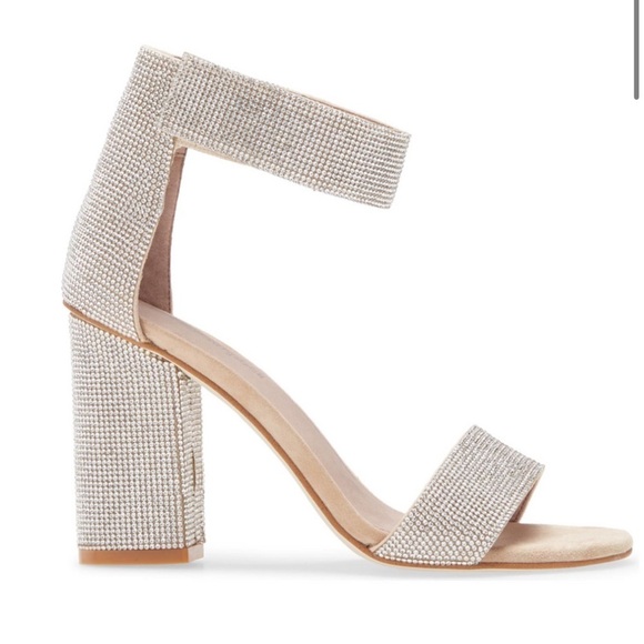 Jeffrey Campbell Kassidy Heels Sparkle Crystals Silver Party Glam NYE Sz 7 - Picture 1 of 15